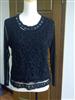 LADIES' SILK KNITTED BLOUSE W/ COTTON TAPE HAND CROTCHET