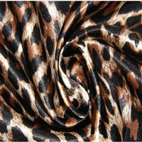 100% leopard printed polyester satin silk fabric for evening dress